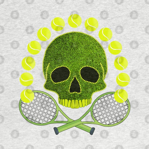 Tennis Sport Skull by Nuletto